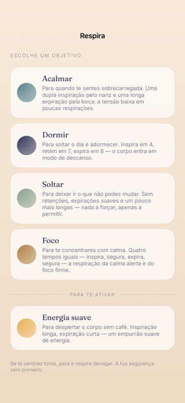Exercício de respiração no Nook